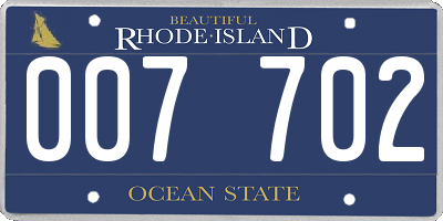 RI license plate 007702