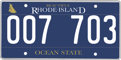 RI license plate 007703