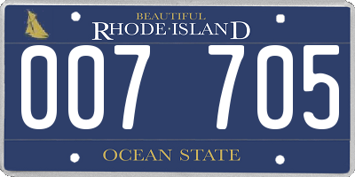 RI license plate 007705