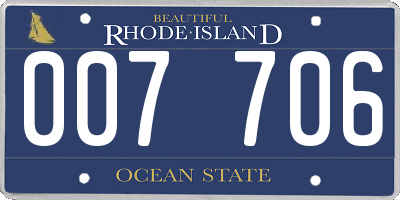 RI license plate 007706