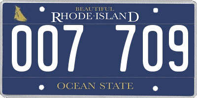 RI license plate 007709