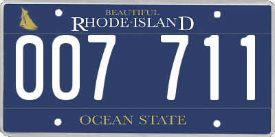 RI license plate 007711