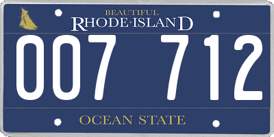 RI license plate 007712