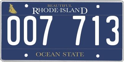 RI license plate 007713