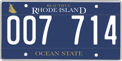 RI license plate 007714