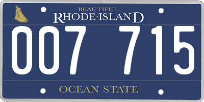 RI license plate 007715