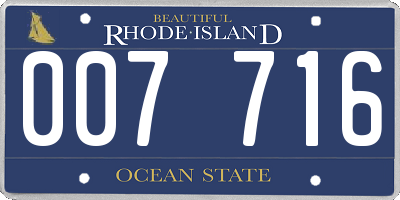 RI license plate 007716