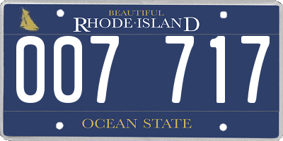 RI license plate 007717