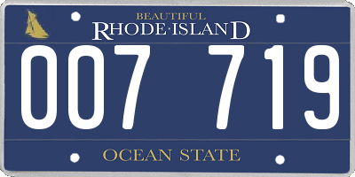 RI license plate 007719