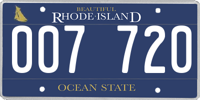 RI license plate 007720