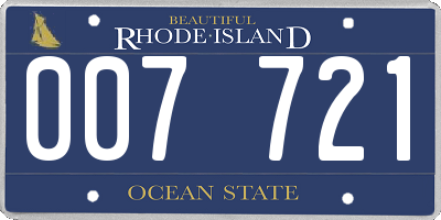 RI license plate 007721