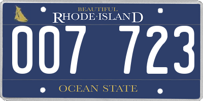 RI license plate 007723