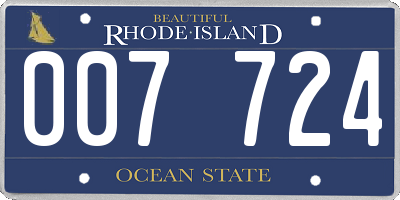 RI license plate 007724