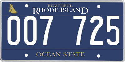 RI license plate 007725