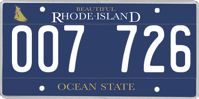 RI license plate 007726