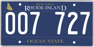 RI license plate 007727