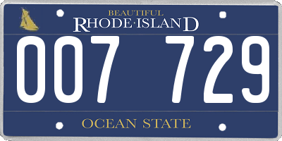 RI license plate 007729