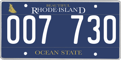 RI license plate 007730