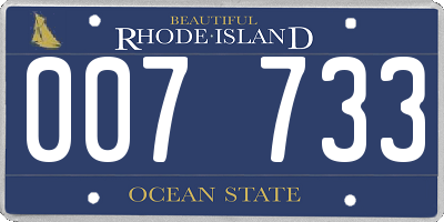 RI license plate 007733