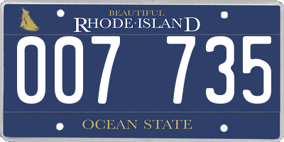 RI license plate 007735