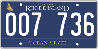 RI license plate 007736