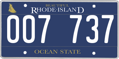 RI license plate 007737