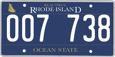 RI license plate 007738