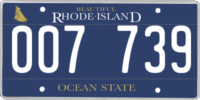 RI license plate 007739