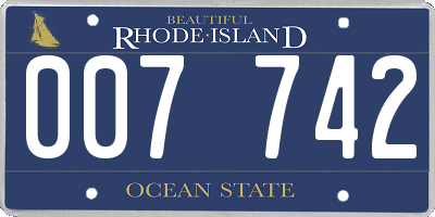 RI license plate 007742