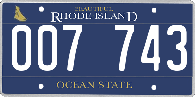 RI license plate 007743