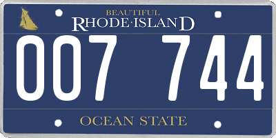 RI license plate 007744