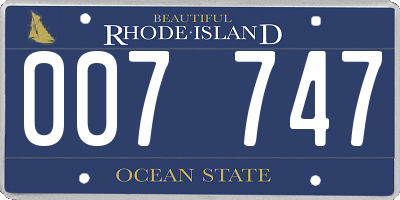 RI license plate 007747