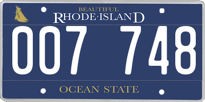 RI license plate 007748