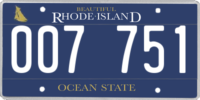 RI license plate 007751