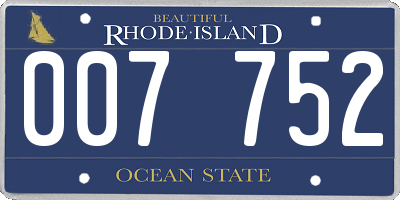 RI license plate 007752