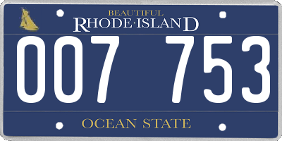 RI license plate 007753