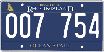 RI license plate 007754