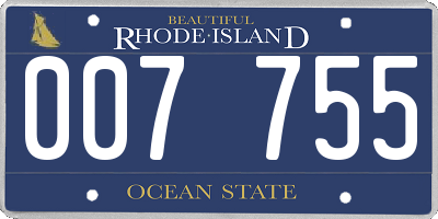 RI license plate 007755