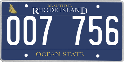 RI license plate 007756