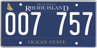 RI license plate 007757