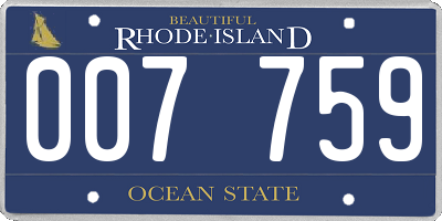 RI license plate 007759