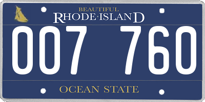 RI license plate 007760