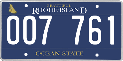 RI license plate 007761