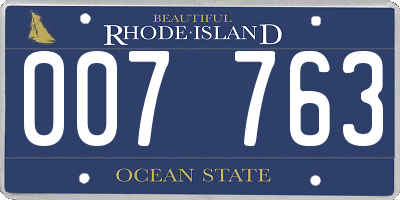 RI license plate 007763