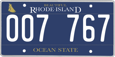 RI license plate 007767