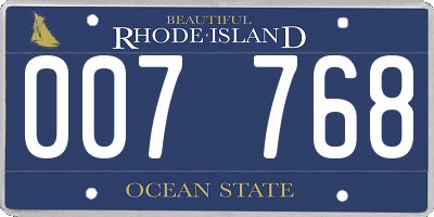 RI license plate 007768