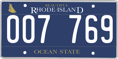 RI license plate 007769