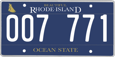 RI license plate 007771