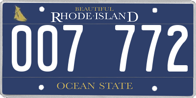 RI license plate 007772