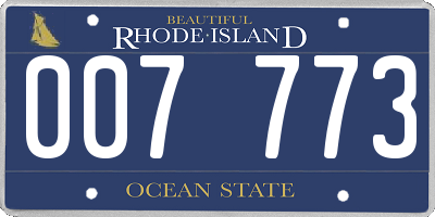 RI license plate 007773